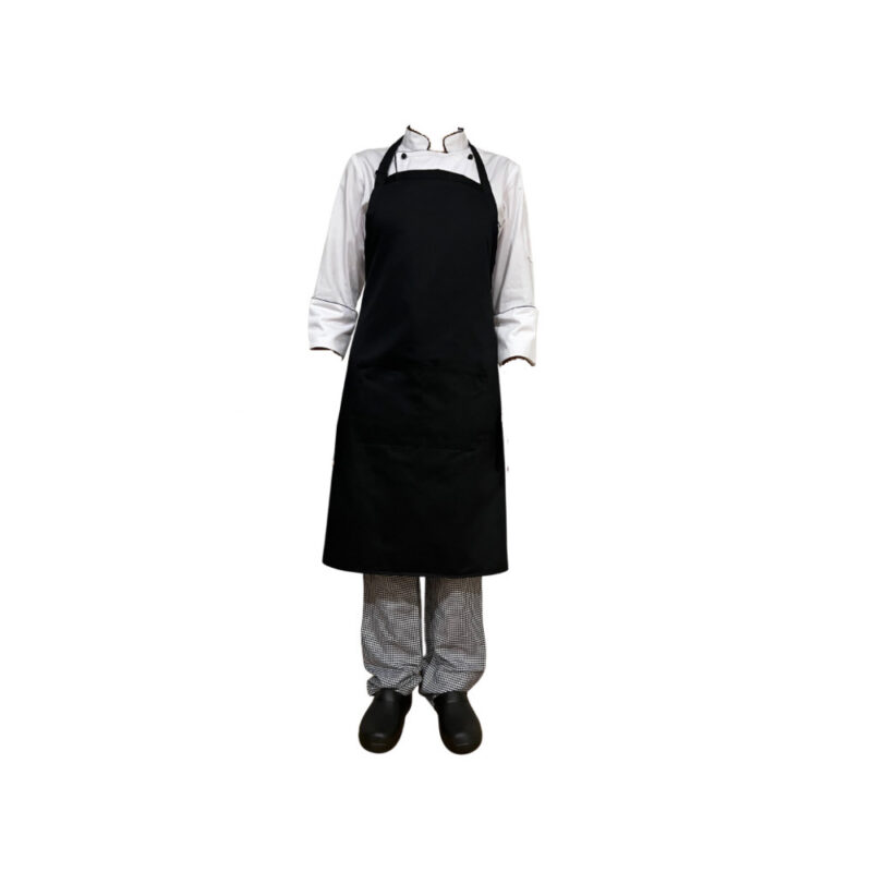 Black Bib Apron (With Pocket)