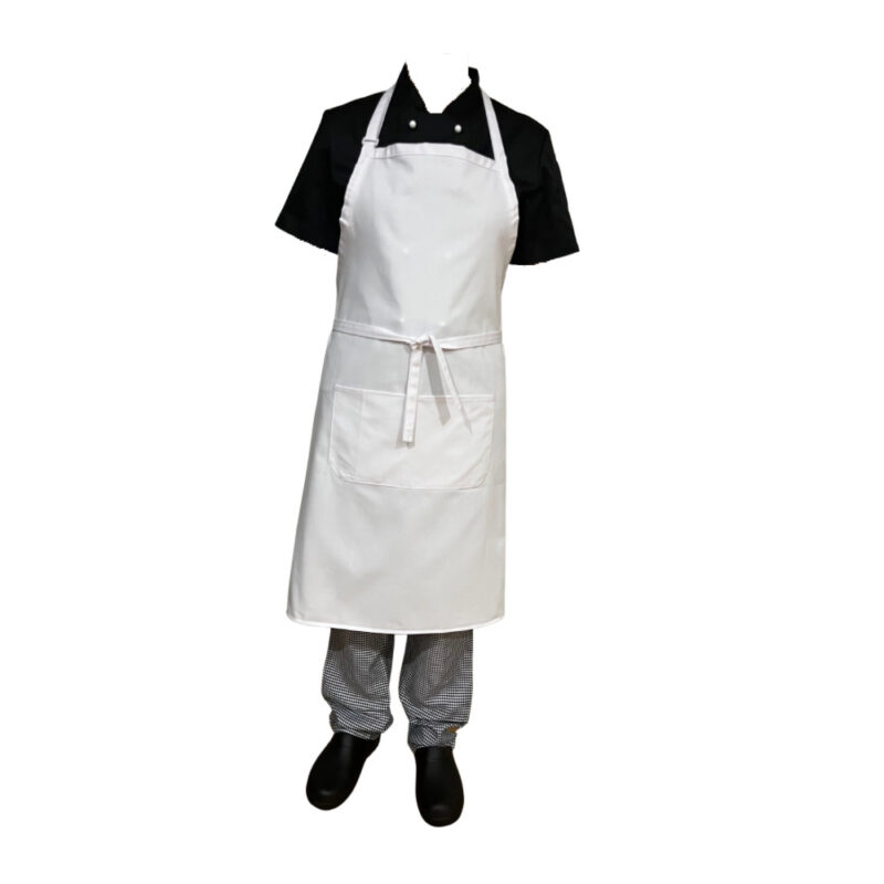White Apron (Full Length Apron with Pocket) - Image 2