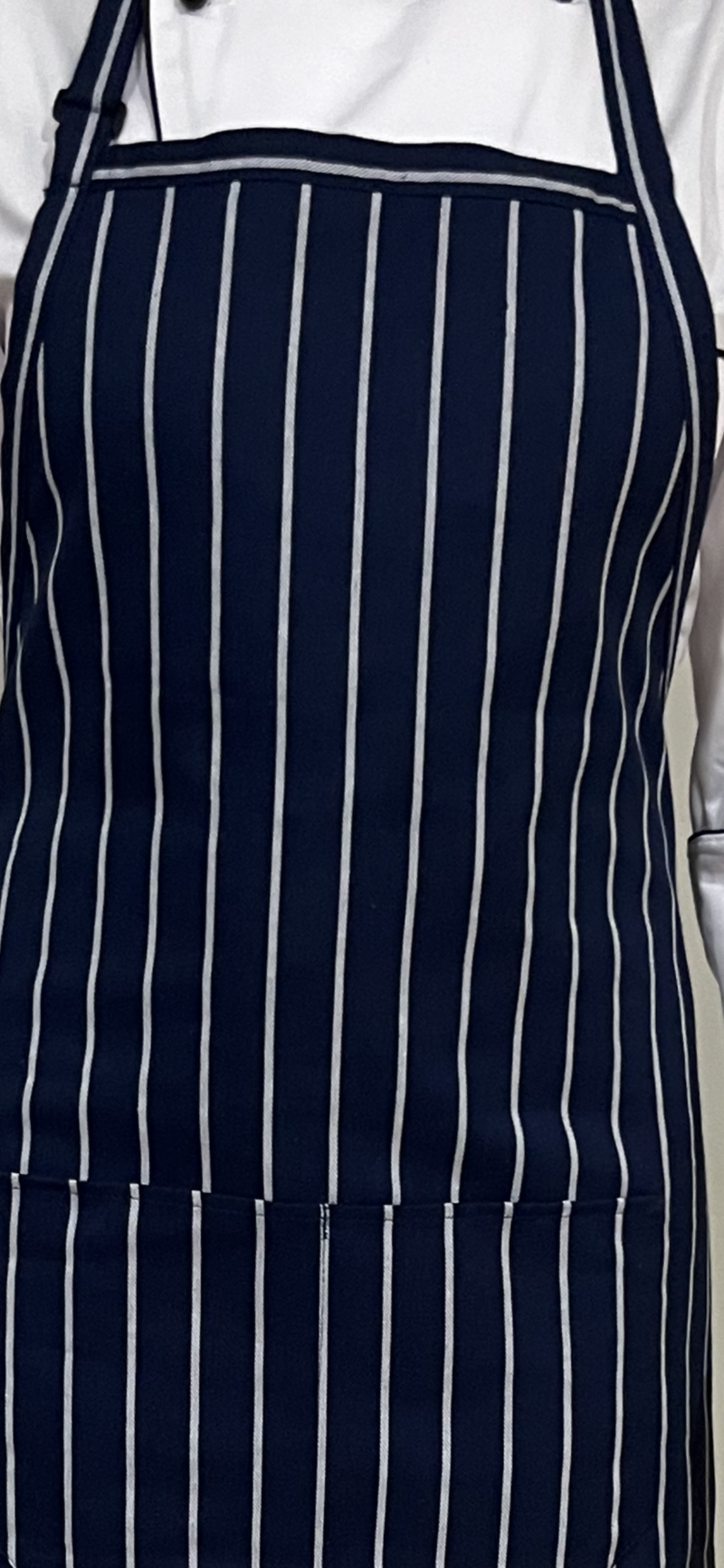 Blue & White Butcher Stripe Bib Apron - Image 3