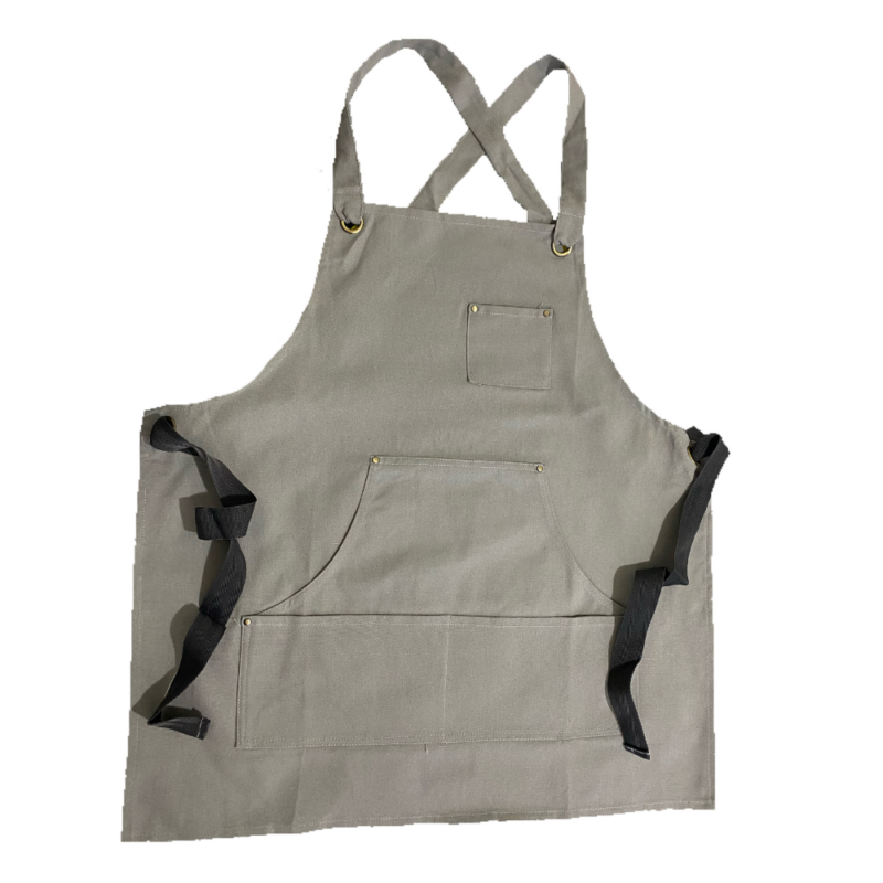 Grey Canvas Apron (With Pocket) - Image 3
