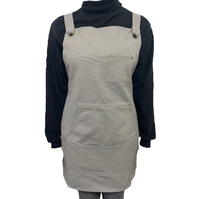 Grey Canvas Apron (With Pocket) - Image 6